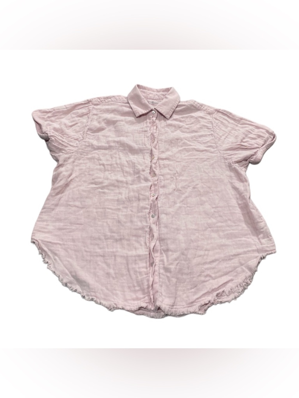 Sundays Button Cotton Gauze Top Light Pink Size 2 Small ? Oversized Loose